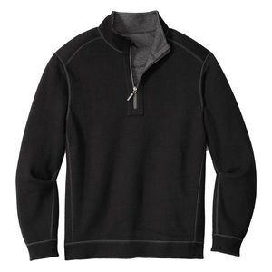 Tommy Bahama | Flipshore Reversible Half-Zip | Black / Charcoal Gray | 2XLT